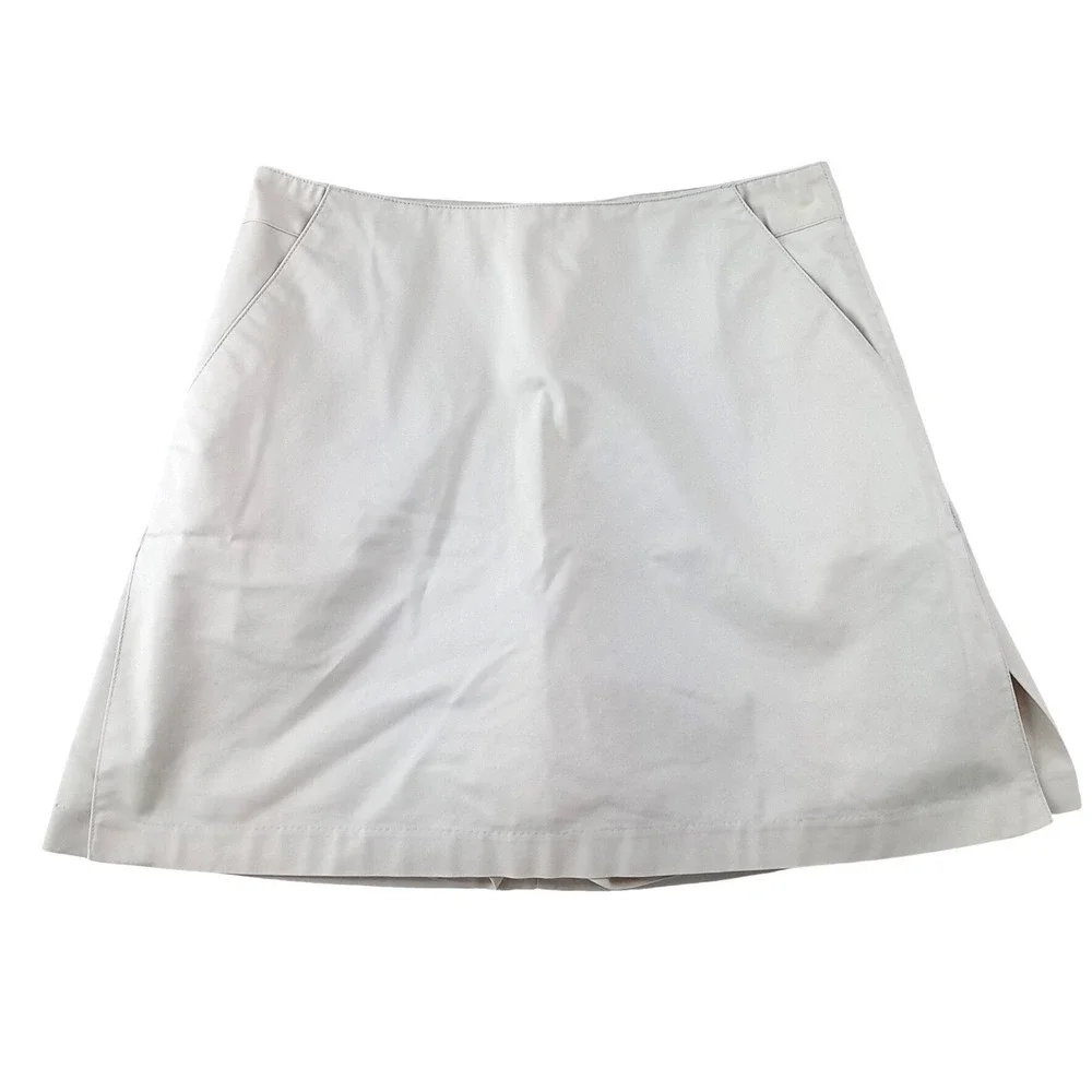 Adidas Women Khaki Stretch Golf Skort Size 6 Beige Active Tennis‎ Skirt